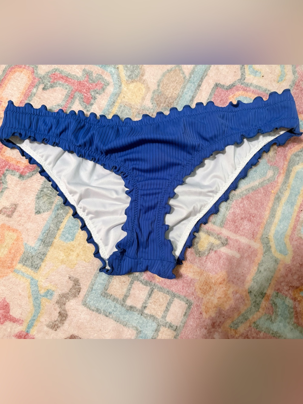Shade & Shore Royal Blue Ruffle Bikini Bottom